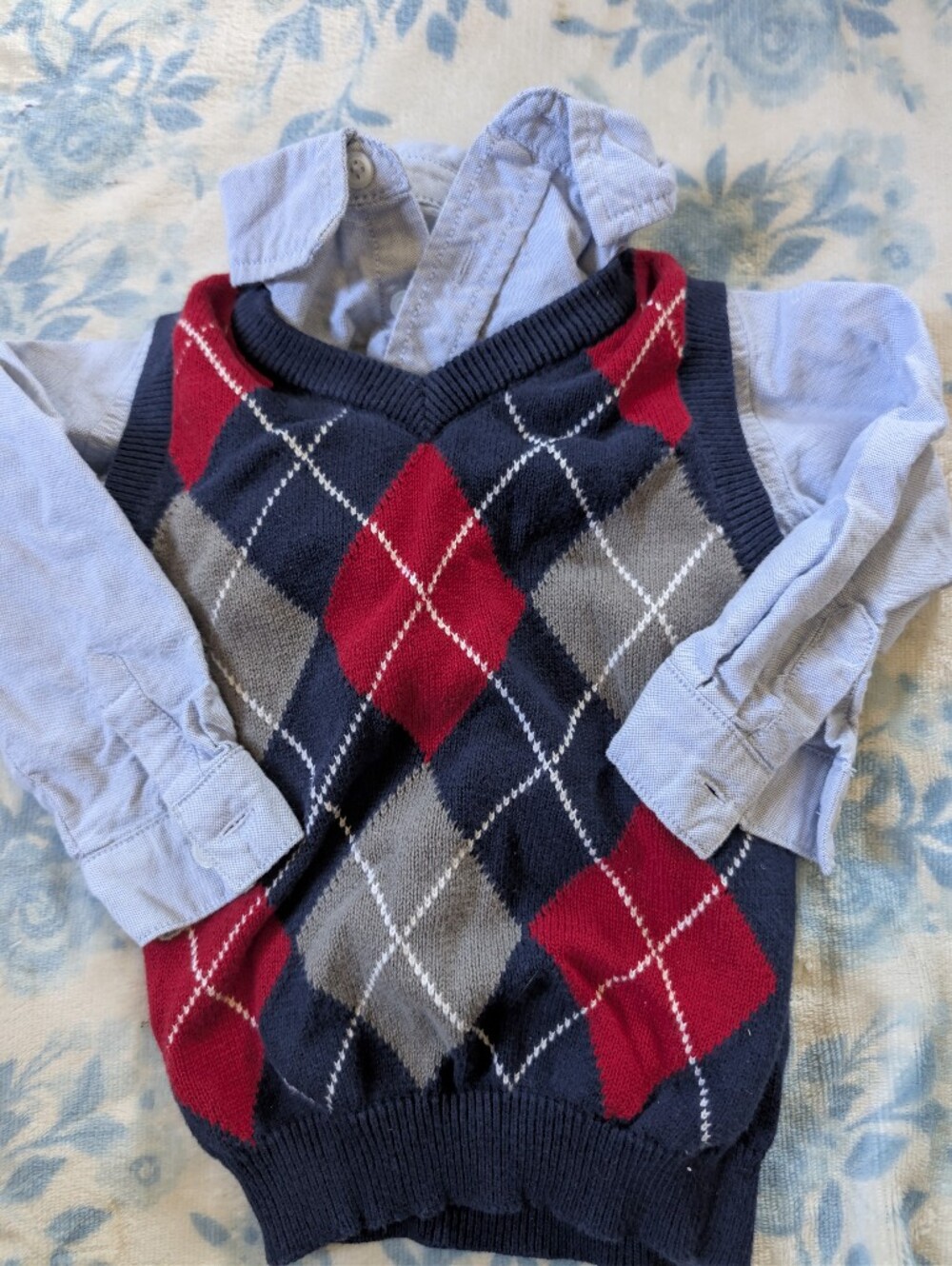 Children's 2T Cotton Top With Vest - Light Blue